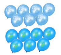 DRESSOOS 20pcs World Map Latex Balloons Party Supplies for Classroom and School Decorations Light Blue and Dark Blue Printed Balloon Set for Birthday and Gathering