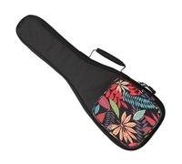 DRESSOOS 23/24 Inch Padded Ukulele Bag Thick Cotton Padding Dual Shoulder Strap Ukulele Carrier Bag for Small Soprano and Concert Musical Instrument Storage Pouch Mysterious Garden Design