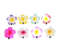 DRESSOOS 24 Pcs Plumeria Flower Hair Clips 6cm Mixed 12 Colors Hawaiian Hair Accessories for Beach Party Wedding Decoration Clips