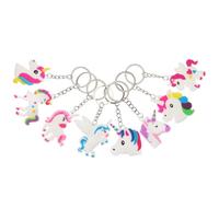 DRESSOOS 24Pcs Cartoon Unicorn Keychains PVC Soft Rubber Keyring Bag Hanging Pendants Party Favors for