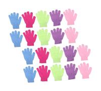 DRESSOOS 24pcs Exfoliating Bath Gloves Nylon Body Scrubber with Divided Fingers for Gentle Cleaning and Rich Lather Elastic Wrist for Secure Fit for Dead Skin Removal and Spa-like