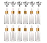 DRESSOOS 24pcs Glass Dropper Bottles with Funnels for Essential Oils Leak Easy Measurement for Travel and Storage of Liquids