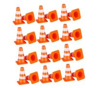 DRESSOOS 24pcs Mini Traffic Cones and Road Signs for Orange Miniature Construction Barriers for Pretend Play Educational for Traffic and Spatial Awareness Development