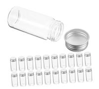DRESSOOS 24Pcs Sealed Glass Test Tubes with Caps Leakproof Vials for Laboratory Dispensing Observation Sample Distribution Durable Glass Material