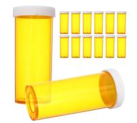 DRESSOOS 25pcs Portable Mini Medicine Bottles with Lids, Yellow Pp Material Pill Organizers for Adults and Elderly, Convenient Medication Storage Box Suitable for Veterinary Offices