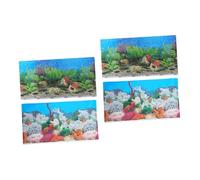 DRESSOOS 2pcs 3d Underwater Aquarium Tank Background Sticker Double-sided Adhesive Wallpapers for Fish Tank Decor (52x30cm Style B)