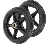 DRESSOOS 2pcs 6-inch Black Solid Tire Wheelchair Replacement Front Wheels for Walkers and Mobility Aids, Sturdy Walker Wheels for Enhanced Stability and Smooth Movement in Indoor