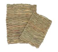 DRESSOOS 2pcs Back to Nature Animal Bedding Mats Indoor Rabbit Hutch Hamster House Bunny Woven Nest