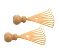 DRESSOOS 2pcs Bamboo Head Massager Scalp Brush for Effortless Itch Relief and Dandruff Cleansing, Manual Head Scratcher Tool Resistant to Breaking, for Daily Use and Business Trips