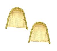 DRESSOOS 2Pcs Bamboo Woven Dustpan Natural Craft Decor Rustic Household Storage Multi Purpose Background Props for Wall Decoration and Photography