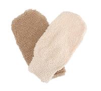 DRESSOOS 2pcs Bath and Shower Gloves Exfoliating Jute and Hemp Material Easy to Use for Camping Travel