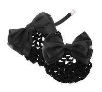 DRESSOOS 2pcs Bow Bun Net Hair for Women Elegant Hair Accessories for Stewardesses for Bun Management for Hot Weather and Stylish Outfits
