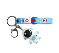 DRESSOOS 2pcs Cartoon Astronaut Keychains Blue Spaceman Key Rings Bag Pendants Car Keys Accessories for Women Men