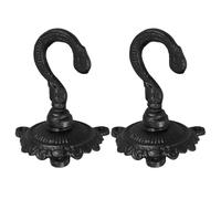 DRESSOOS 2pcs Ceiling Plant Hook: Vintage Iron Ceiling Hook - Wrought Cast Iron Hanger - Flower Pots Wrought Hanger for Patio Wire Lights Lanterns