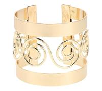 DRESSOOS 2PCS Chunky Bangle Bracelet: Bold Statement Cuff - Edgy Geometric Metal Bangle - Adjustable Openwork Arm Band for Women's Boho Punk Rocker Style Wear