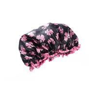 DRESSOOS 2pcs Cloth Lined Bath Swim Hat Double-layer Elastic Band Shower Cap for Women