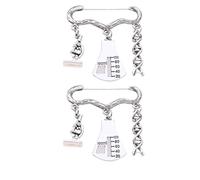 DRESSOOS 2pcs Creative Microscope Dna Brooch Pins in Silver Alloy, Eye-catching and Easy Match for Casual Style Clothes, Costume Props Decoration and Graduation Gift for Students