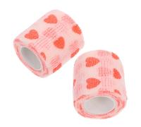 DRESSOOS 2pcs Dog Self-bandage Wrap Non-woven Tape for Paws Legs Wounds Cute Love Pattern for Outdoor during Walks