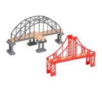 DRESSOOS 2pcs Educational Train Railway Bridge Sturdy Replacement Accessories for Scene Building Compatible with Major Brands Imagination Training Fun