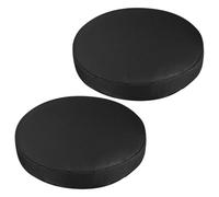 DRESSOOS 2pcs Elastic round Stool Cover Made of Comfortable Cotton Fabric, Sturdy Chair Protector for Home and Office, Black Padded Barstool Seat Cushion Covers
