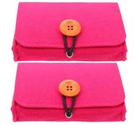 DRESSOOS 2pcs Essential Oil Carry Case Small Storage Bag Made of Chemical Fiber Felt with Convenient Organization and Proper Capacity, for Travelling and Essential Oil Bottles