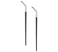 DRESSOOS 2pcs Fan Shaped Eyelash Brushes Curved Design for Precise Makeup Application, Made of Wood and Copper Tube, Suitable for Travel and Work, Sl lack Style