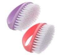 DRESSOOS 2pcs Fingernail Cleaning Brush Nail Brush Handle Grip for Nail Art Stain Removal