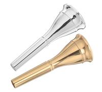 DRESSOOS 2pcs French Horn Mouthpiece Brass with Silver Plating Replacement Mellophone Accessory Dual Gold and Silver Finish for Enhanced Sound and Comfortable Performance