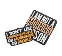 DRESSOOS 2Pcs Funny I’M Not an Early Riser Zinc Alloy Brooch Pins, Decorative Letter Lapel Pins for Women’s Coat, Party Accessories and Collectible Stylish Shawl Buckles