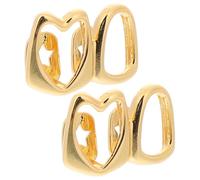 DRESSOOS 2pcs Gold Hollow Copper Tooth Grills with Zircon for Comfortable Breathing, Stylish Hip-hop Sharp Teeth Caps for Halloween and Party Costume Accessories