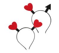 DRESSOOS 2pcs Heart Headband Cute Love Boppers for Valentine's Day Parties Comfortable and Sturdy Hair Hoop for Women and Girls for Celebrations and Romantic Events