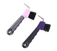 DRESSOOS 2pcs Horse Hoof Cleaning Brush Supple Grip Hoof Picks Portable Horseshoe Cleaning Tools Farrier Tools for Horses Random Color