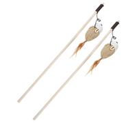 DRESSOOS 2pcs Interactive Cat Teaser Wands with and Bell Engaging Teasing Toys for Indoor Cats Promoting Physical Activity and Reducing Boredom for Kitten Playtime