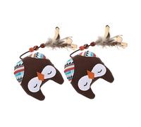 DRESSOOS 2pcs Interactive Plush Cat Chew Toys Cute Cartoon Kitten Toys for Teeth Grinding Soft Pet for Indoor Cats Engaging Fun for Teething Kittens