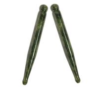 DRESSOOS 2pcs Jade Eye Roller Tool Natural Acupuncture Pen for Eye Care Reduces Puffiness Dark Circles Enhances Circulation for Facial Massage Gua Scraping Therapy