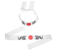 DRESSOOS 2pcs Japanese Headband Polyester Sushi Chef Bandana with Minimalist Style for Cooking and Karate Skills Accessories