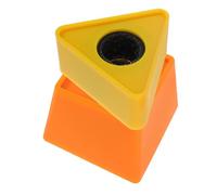 DRESSOOS 2pcs Kids Interview Microphone Logo Colored Triangle And Trapezoid Shaped Mic Flags For Pretend Play Role-playing And Studio Props