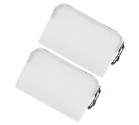 DRESSOOS 2pcs Large Capacity Makeup Bag Portable Organizer for Cosmetics Soft Film Material Double Zipper Design for Travel Toiletries Storage