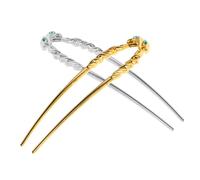 DRESSOOS 2pcs Metal u Shape Hair Pins Vintage Long Prong Hair Sticks Luxury Snakeshaped Bun Holder Hair Accessories Dazzling Diamond Twisted for Women