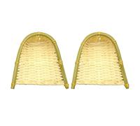 DRESSOOS 2pcs Mini Dustpan Bamboo Woven Handicrafts Decorative Dustpan Artware Wall-Mounted Craftwork Small Size for Home Decor and Photography Props