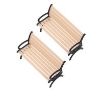 DRESSOOS 2PCS Miniature Dollhouse Garden Chair Model Colorfast Mini Village Park Bench for DIY Decor Cake Toppers Micro Landscape Seating Accessories