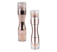 DRESSOOS 2pcs Multifunctional Makeup Brush Kit Portable Eyeshadow Foundation and Blush Brushes for Home and