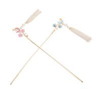 DRESSOOS 2pcs Oriental Hair Pins Chinese Hanfu Hair Pins Chopsticks Tassel for Women Ancient Style Headpiece