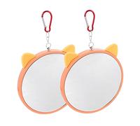 DRESSOOS 2pcs Parrot Mirror for Cage Bird Toys Hanging Mirrors Easy Install Bird Cage Accessory