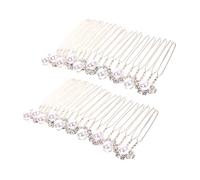 DRESSOOS 2pcs Pearl Rhinestone Hair Side Combs for Wedding Bride Elegant Hair Accessories Versatile Design for Various Hairstyles for Formal Occasions Beautiful Women