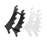 DRESSOOS 2pcs Plastic Brush Organizer Pen Display Stand Makeup Brush Holder Rack Portable Lightweight for Vanity Desk Black Transparent