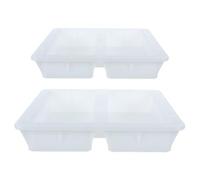 DRESSOOS 2pcs Plastic Stepping Stone Mold - Cement Block White Form - 10.2x9.2x2.2 Inch Square Brick Making Mold for Outdoor Paver Driveway Terrace Garden Border