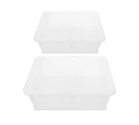 DRESSOOS 2pcs Plastic Stepping Stone Mold - Cement Block White Form - 10.2x9.2x2.2 Inch Square Brick Making Mold for Outdoor Paver Driveway Terrace Deck Garden Border