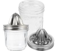 DRESSOOS 2pcs Portable Manual Juice Maker Stainless Steel Fruit Squeezer Ergonomic Handheld Citrus Juicer for Home Camping Picnic Quick Effortless Fresh Juice Extractor