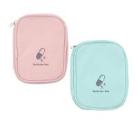 DRESSOOS 2pcs Portable Medicine Storage Bag Reusable First Aid Organizer for Travel Camping Hiking Outdoor Activities Wear-Resistant Tear-Resistant with Wide Opening for Easy Access